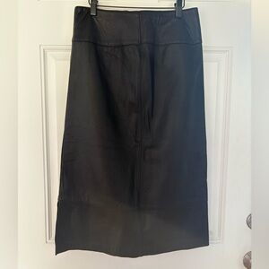 Classic Black Leather Skirt